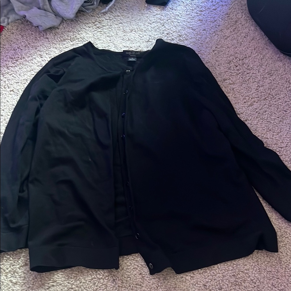 August Silk Black Open-Front Jacket